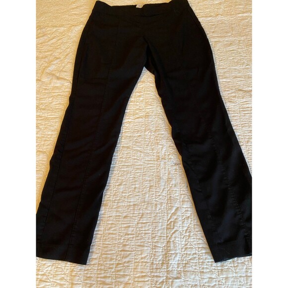 Elle Black Womans  Pants Size 12 Elastic Waist Stretch Cropped Slacks - Picture 3 of 10